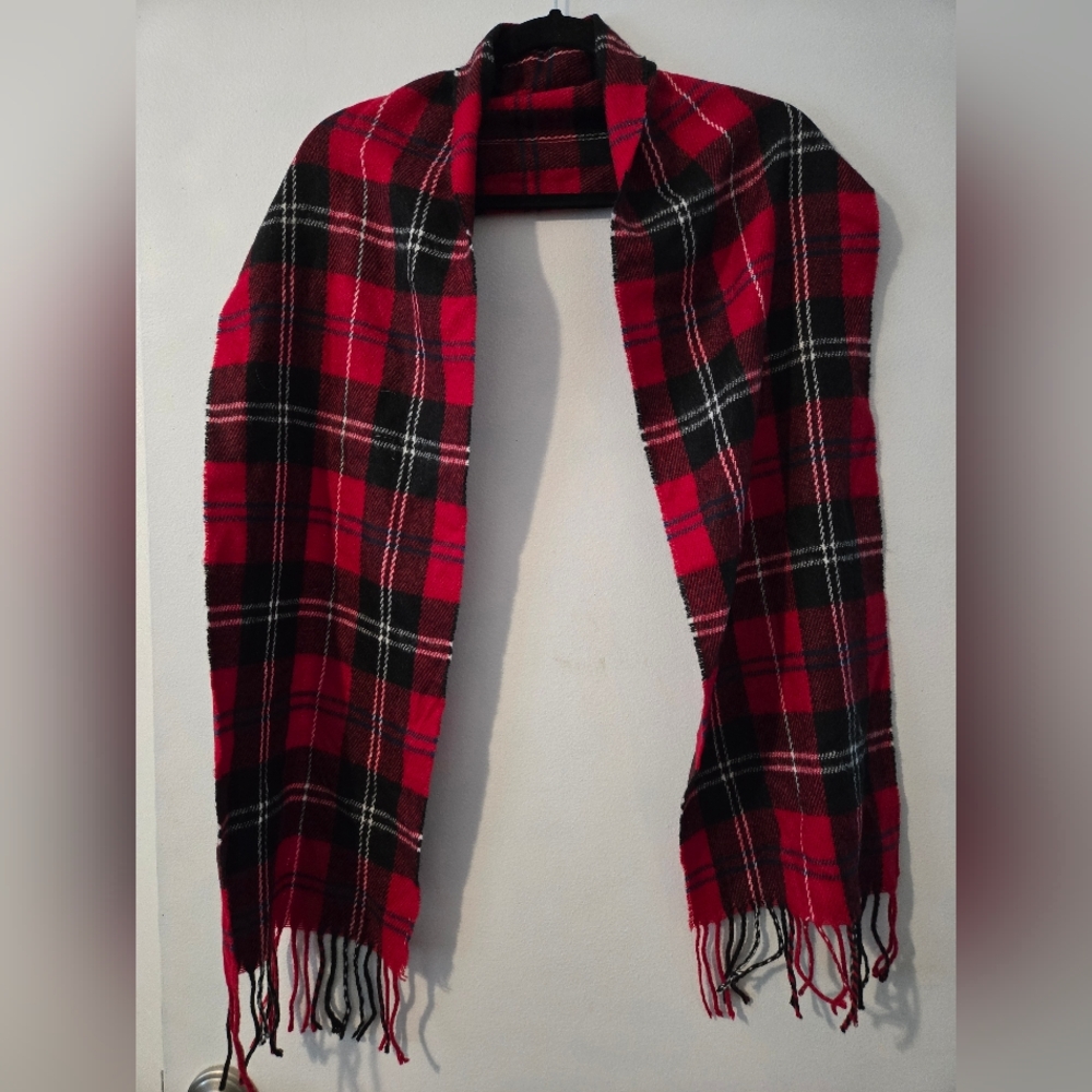 Red And Black Plaid Scarf 74 Inches